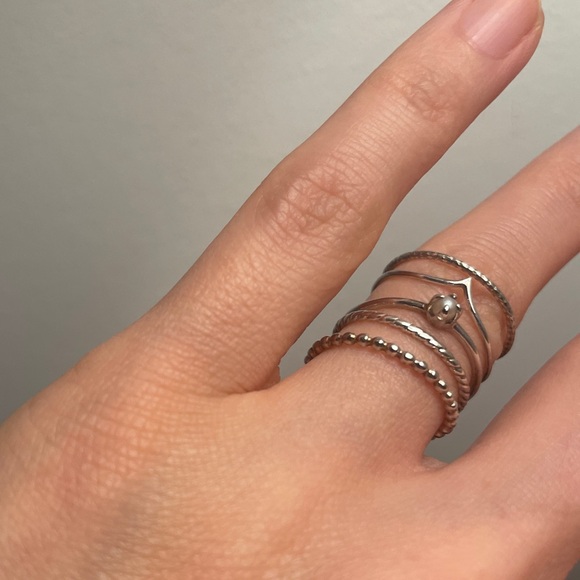 Sterling silver ring stack - Picture 3 of 5